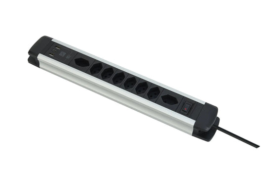 SCHOENENBERGER ALU Steckdosenleiste 2m 85.870.8AL USB-C silber/schwarz Idealshop