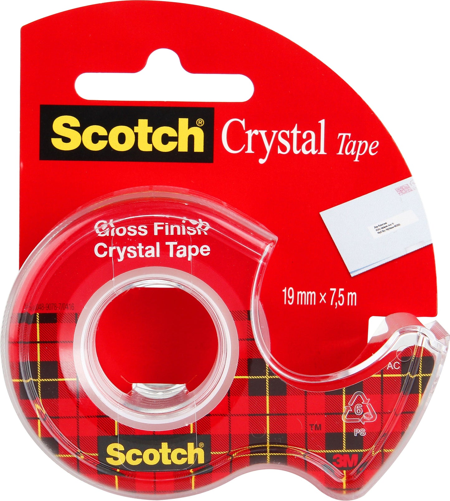 SCOTCH Crystal Tape 19mmx7.5m 6-1975D kristallklar, auf Abroller Idealshop