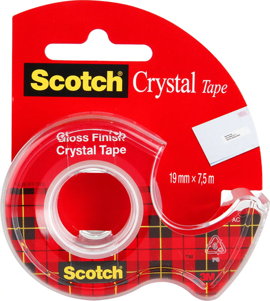SCOTCH Crystal Tape 19mmx7.5m 6-1975D kristallklar, auf Abroller Idealshop