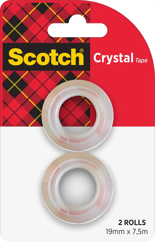 SCOTCH Crystal Tape 19mmx7,5m 6-1975R2 kristallklar 2 Rollen Idealshop