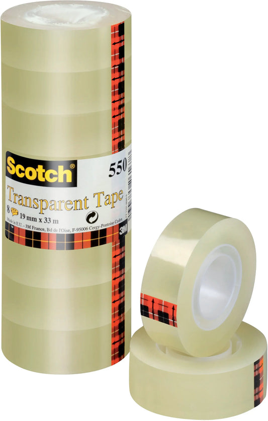 SCOTCH Klebeband 550 19mmx33m 5501933K-8 transparent 8 Stück Idealshop