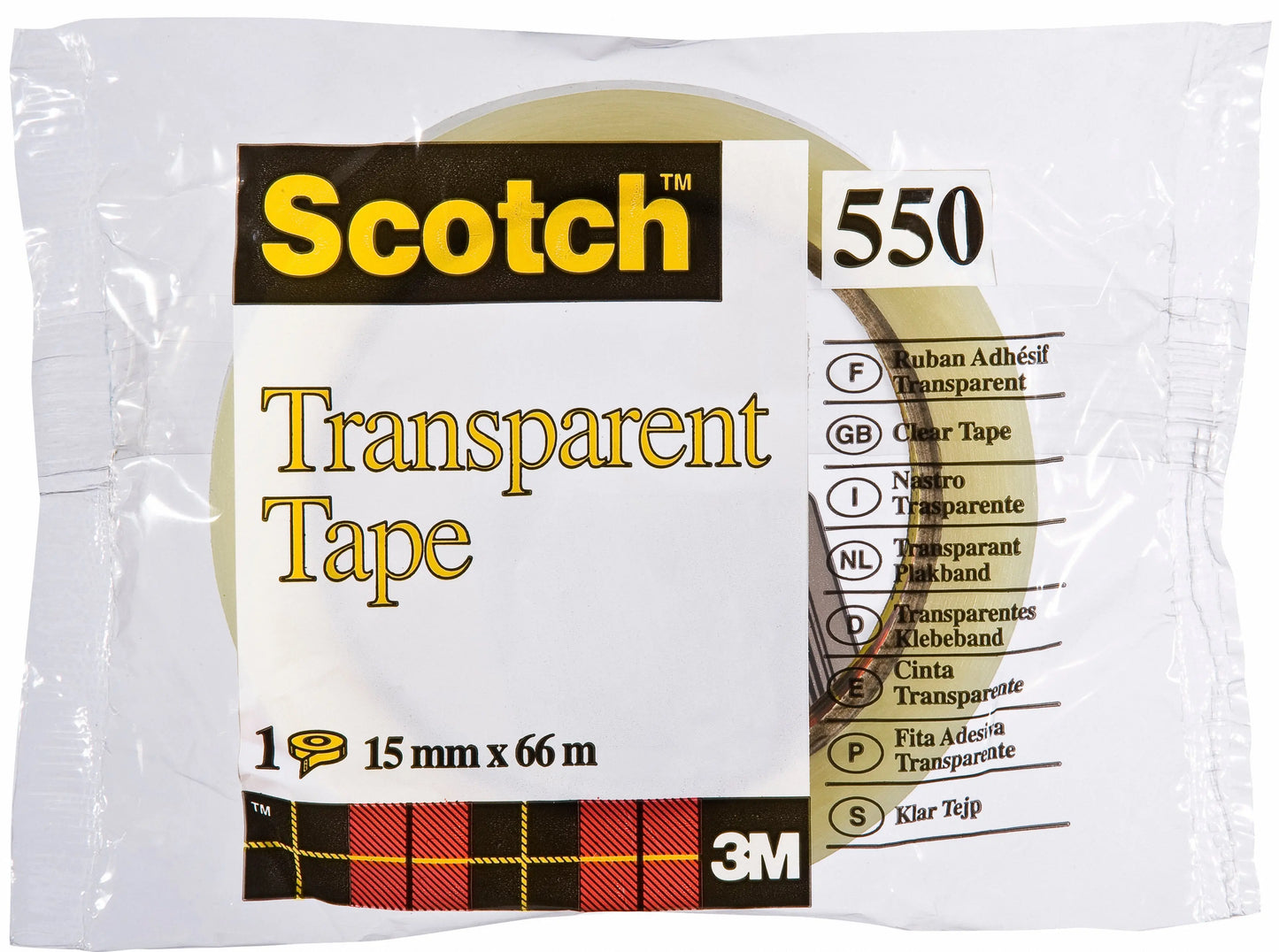 SCOTCH Transparent Tape 550 15mmx66m 550/1566 Idealshop