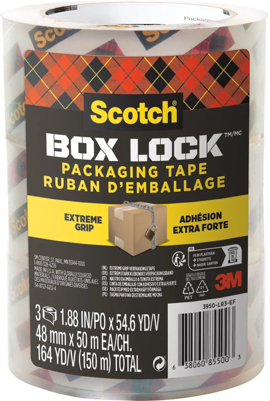 SCOTCH Verpackungsband 48mmx50m 3950-RD kristallklar 3 Rollen Idealshop