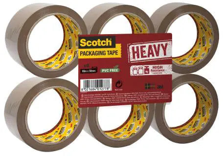 SCOTCH Verpackungsband 50mmx66m HV.5066.F6.B. Heavy, Braun 6 Rollen Idealshop