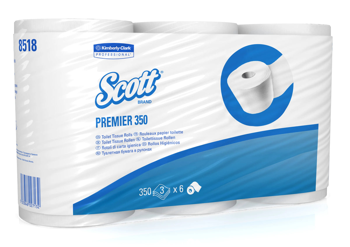 SCOTT Toilettenpapier weiss 18518 350 Blatt, 3-lagig 6 Stück Idealshop