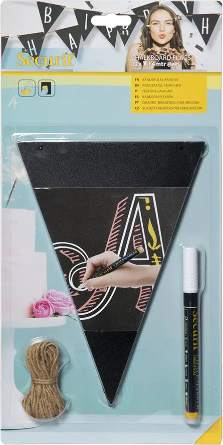 SECURIT Kreidetafel-Flaggen 4m FB-FLAG schwarz 20.8x14.5x0.1cm Idealshop