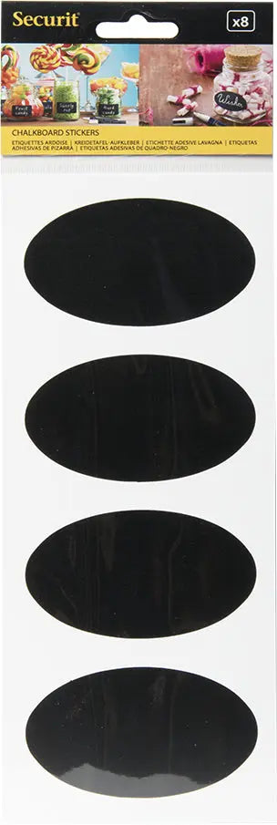 SECURIT Kreidetafel-Sticker OVAL CS-OVAL-8 schwarz 4.7x8x0.004cm Idealshop