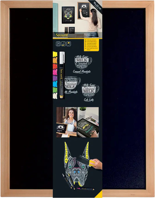 SECURIT Kreidetafel WOODY WBW-TE-40-60 teak 60x40x1cm Idealshop