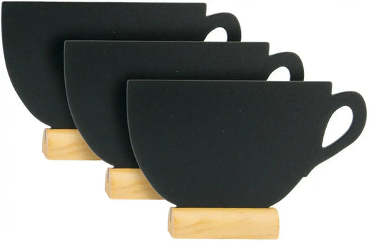 SECURIT Tischkreidetafel CUP-3 FBT-CUP-3 schwarz, 3 Stück 9x13.5x2cm Idealshop