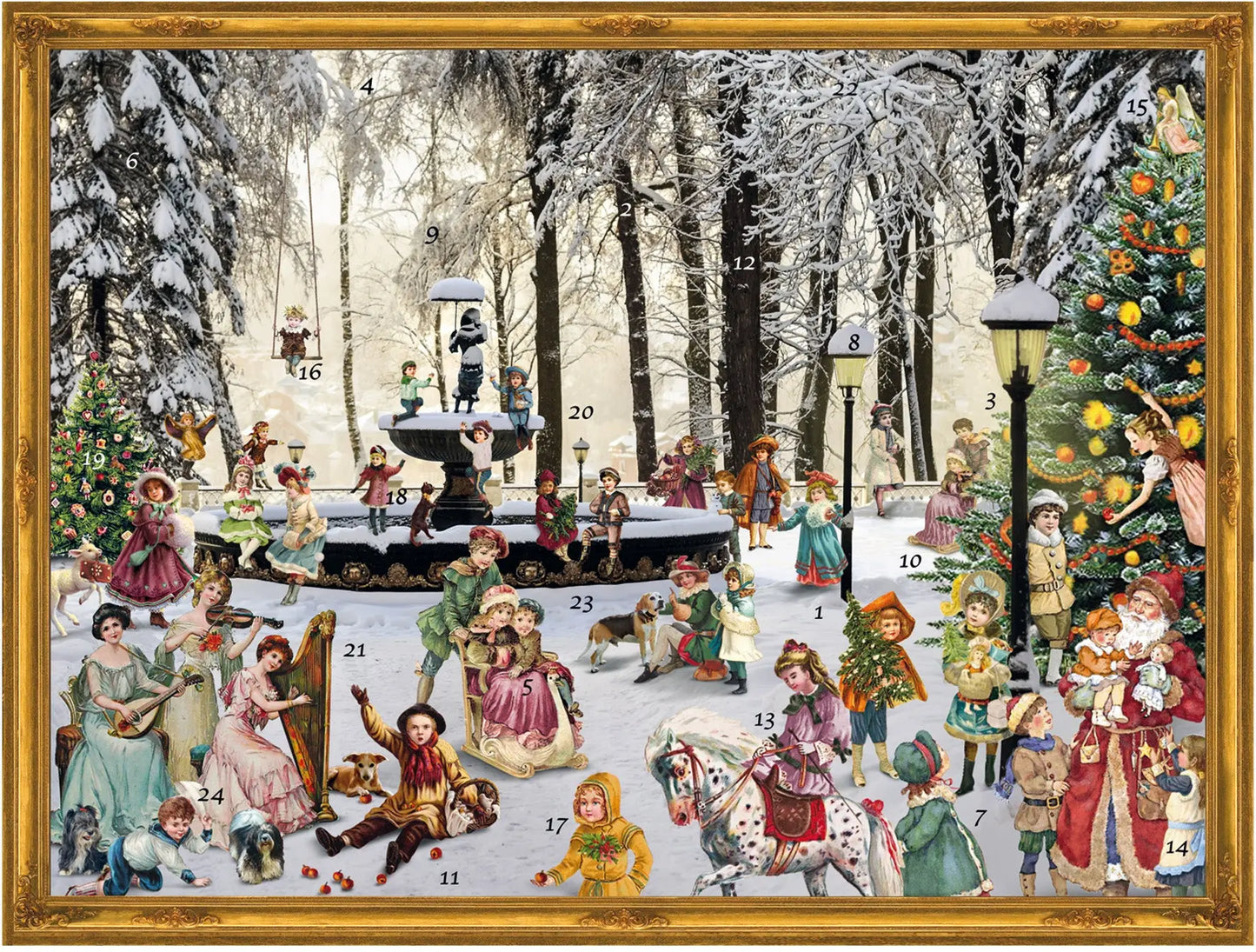 SELLMER Adventskalender 26.5x 35.5cm 70155 Verschneiter Brunnen Idealshop