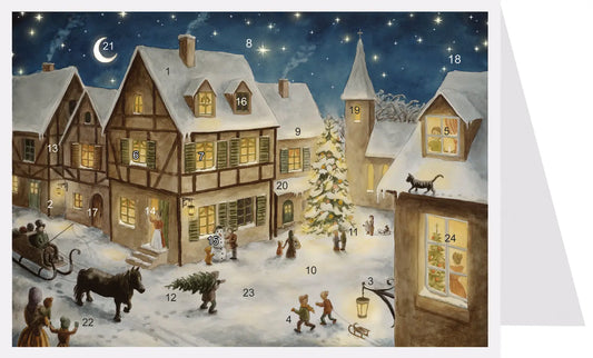 SELLMER Adventskalender 400 40146 Weihnachtsabend im Dorf A6 Idealshop
