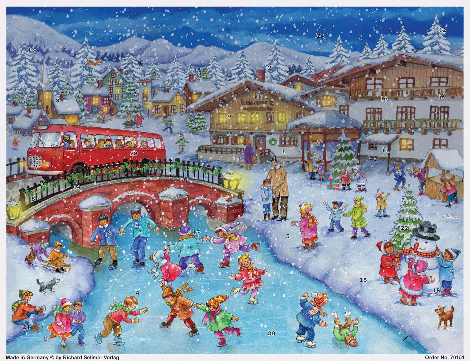 SELLMER Adventskalender 700 70151 Spiel und Spaß im Schnee Idealshop