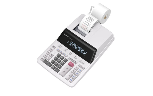 SHARP Tischrechner Strom CS2635LW grau 12-stellig Idealshop