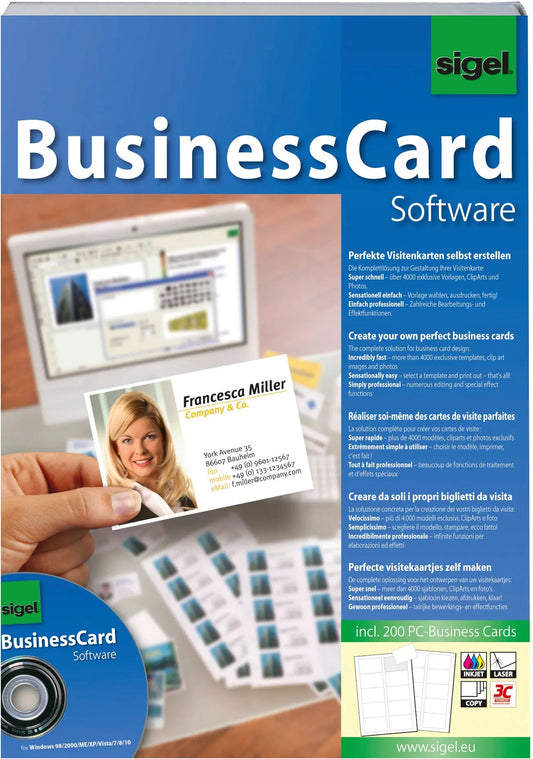 SIGEL CardDesigner plus CD SW670 Software DE 200 Karten Idealshop