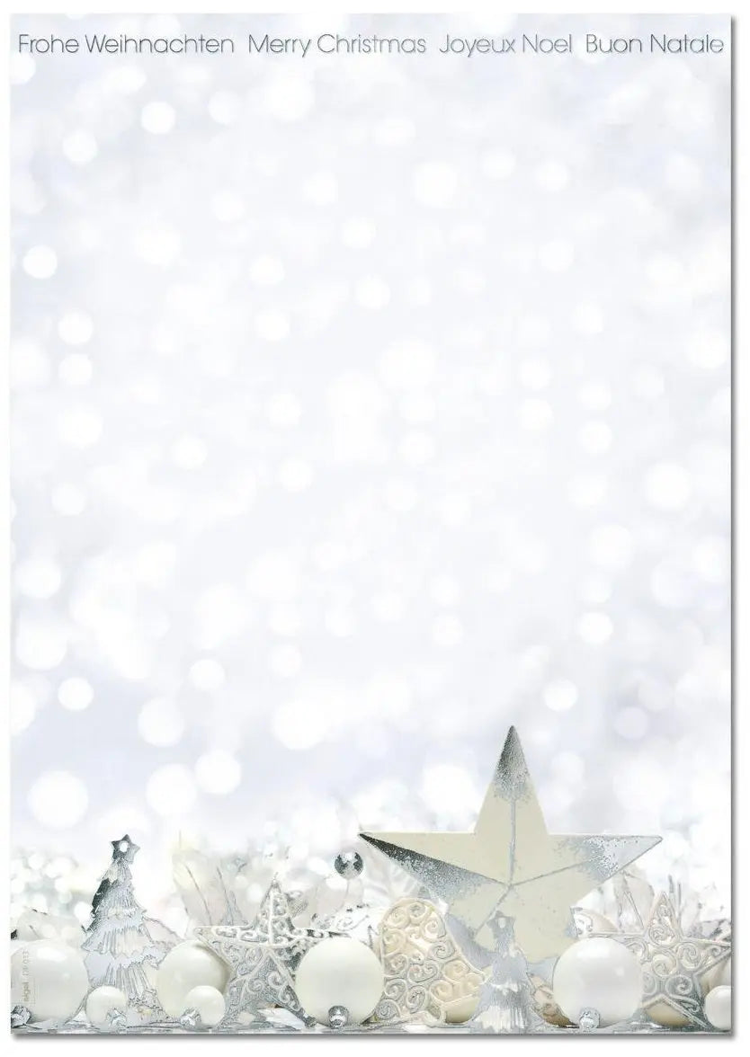 SIGEL Design Paper DP013/W White Stars 90g,25 Stück Idealshop