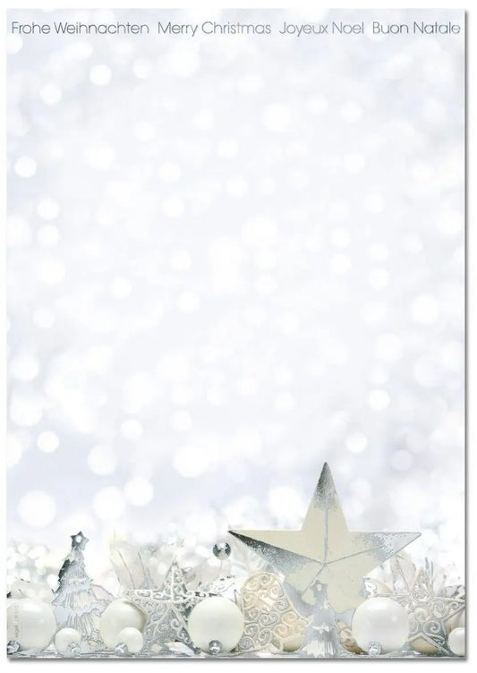 SIGEL Design Paper DP013/W White Stars 90g,25 Stück Idealshop