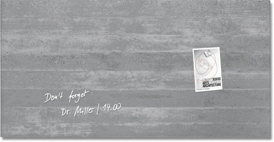 SIGEL Glas-Magnetboard GL148 Design Sichtbeton 910x460x15mm Idealshop