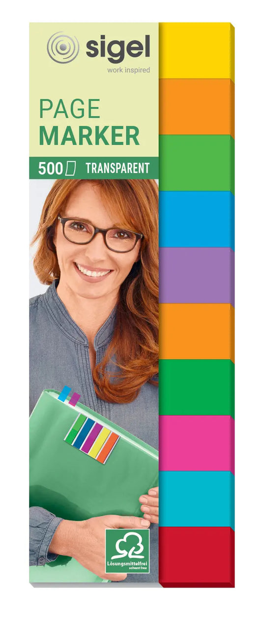 SIGEL Haftmarker Film Multicolor HN684 10 Farben,44x12,5mm,500 BL Idealshop