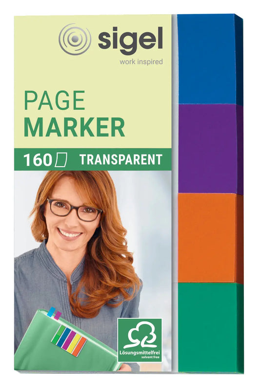 SIGEL Haftnotizen Transp. 20x50mm HN671 4-farbig ass. 4 x 40 Streifen Idealshop
