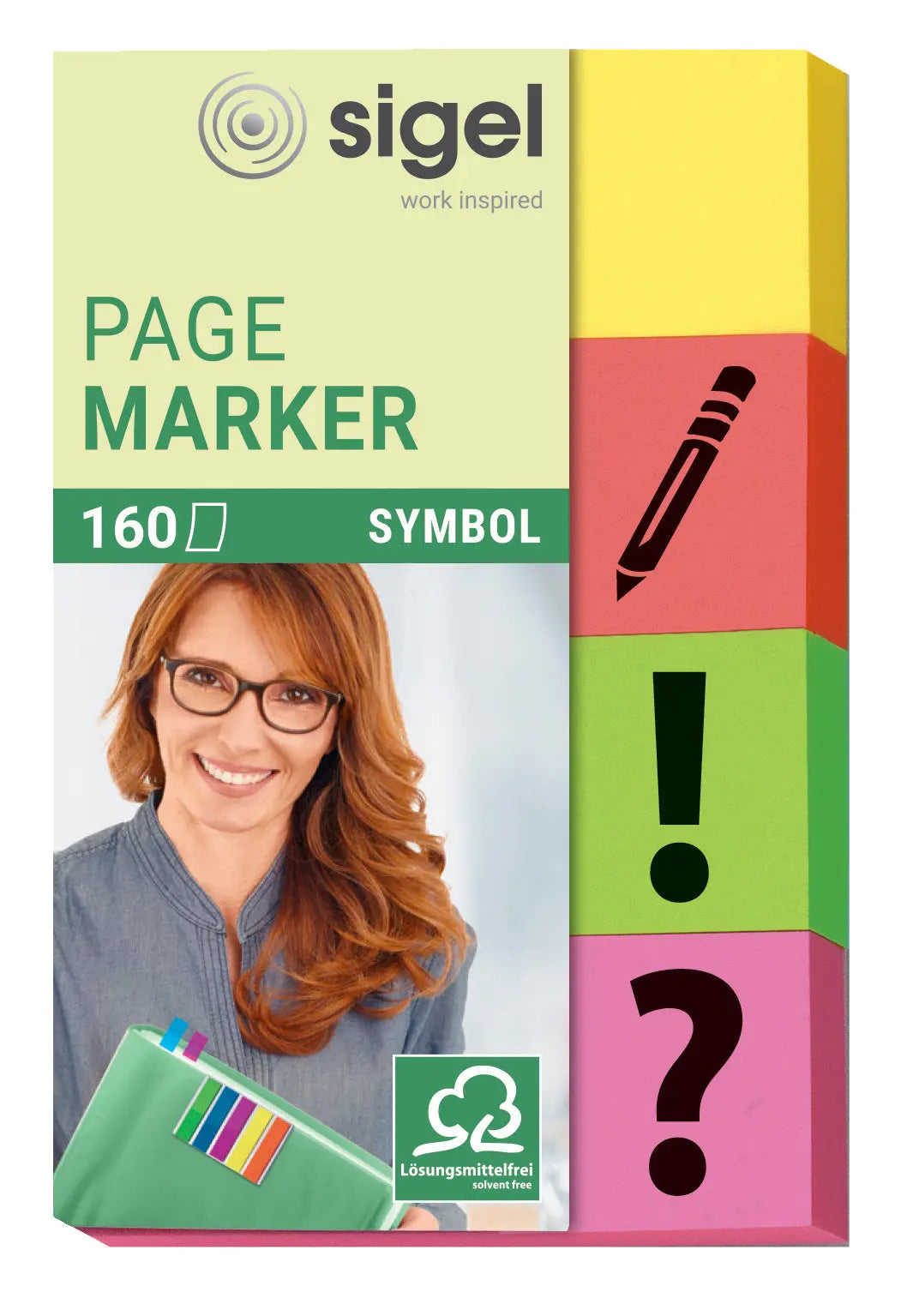 SIGEL Haftnotizen mit Symbol 20x50mm HN635 4-farbig ass. 4 x 40 Streifen Idealshop