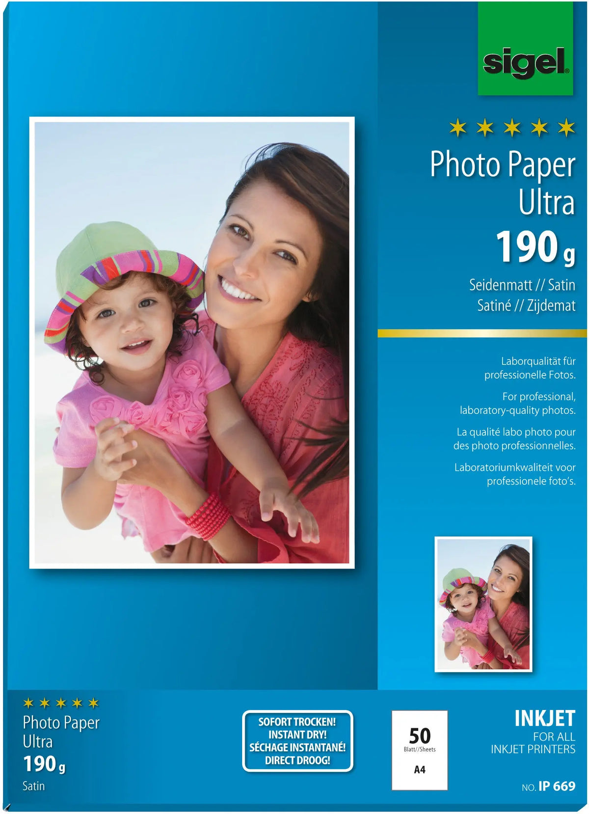 SIGEL InkJet Fotopapier A4 IP669 190g,matt, weiss 50 Blatt Idealshop