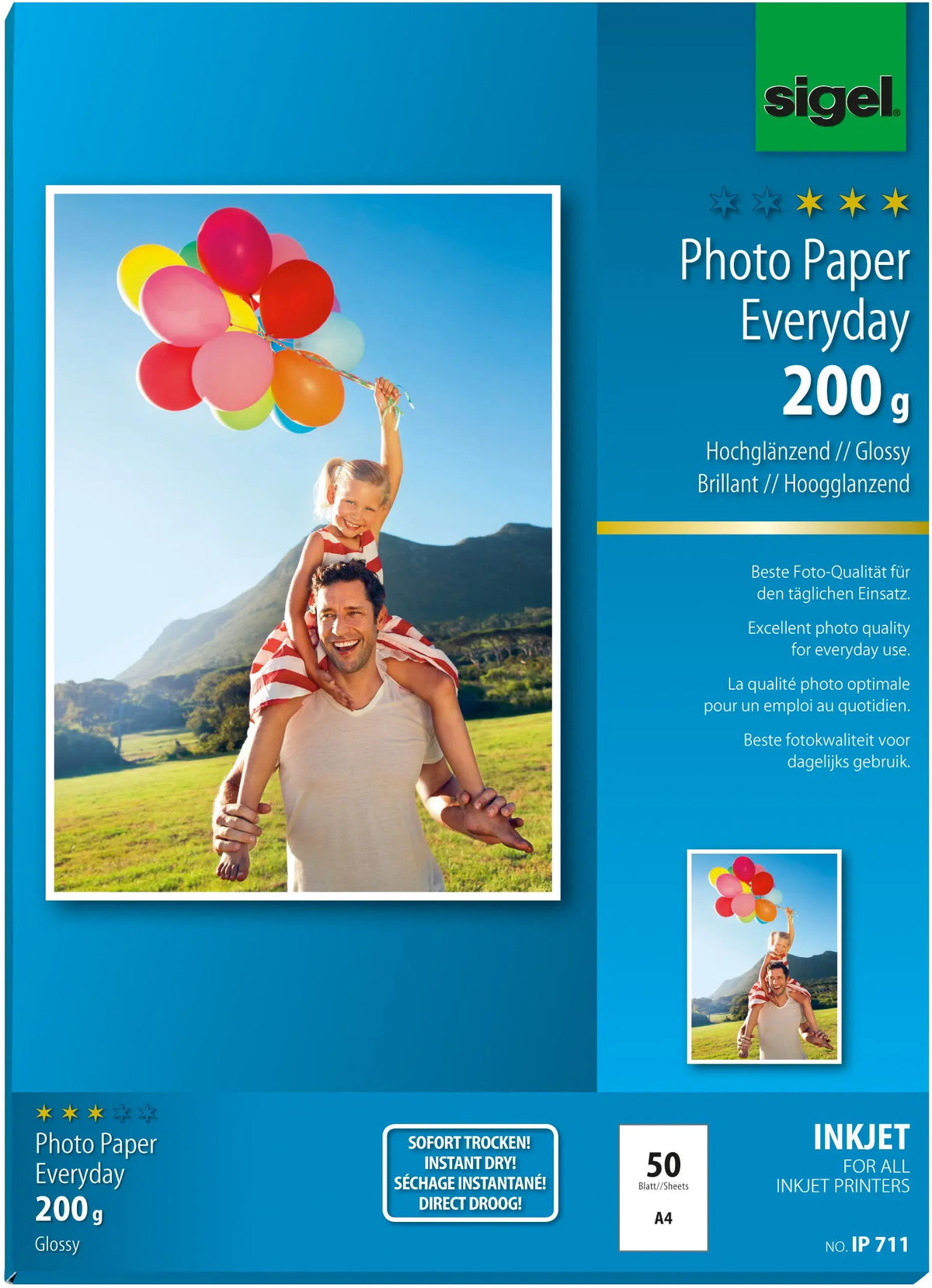 SIGEL InkJet Fotopapier A4 IP711 200g,glossy, weiss 50 Blatt Idealshop