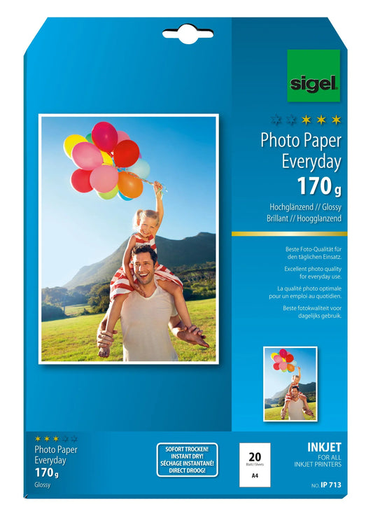 SIGEL InkJet Photo Paper Everyday A4 IP713 170g glossy 20 Blatt Idealshop