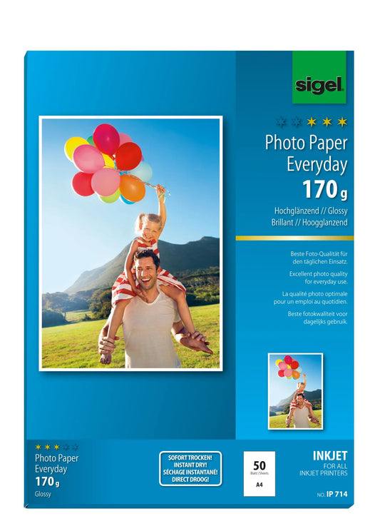 SIGEL InkJet Photo Paper Everyday A4 IP714 170g glossy 50 Blatt Idealshop