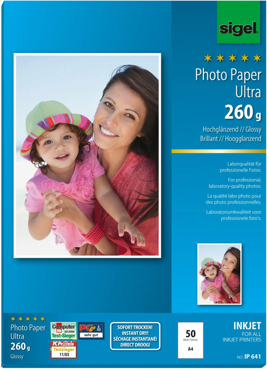 SIGEL InkJet Photo Paper Ultra A4 IP641 260g glossy 50 Blatt Idealshop