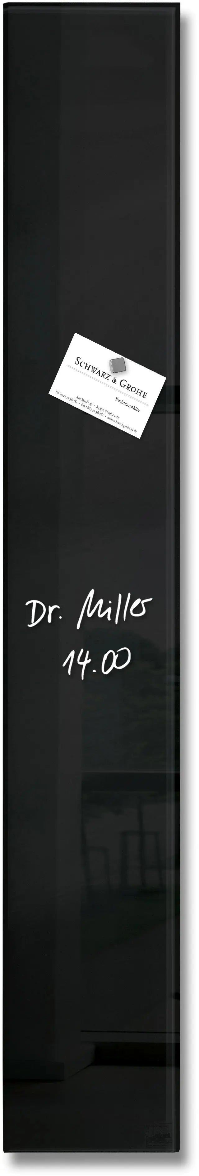 SIGEL Magnettafel Glas GL100 schwarz 120x780x15mm Idealshop