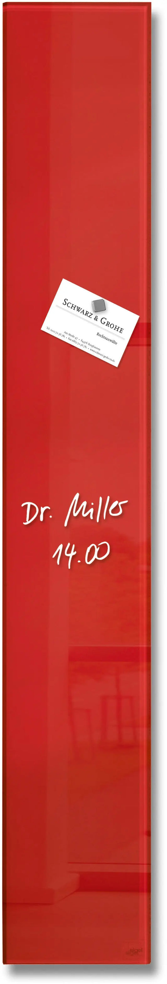 SIGEL Magnettafel Glas GL104 rot 120x780x15mm Idealshop