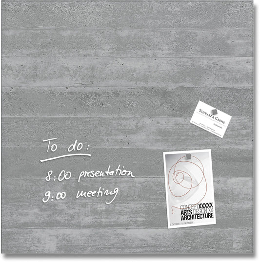 SIGEL Magnettafel Glas GL168 Design Sichtbeton 480x480x15mm Idealshop