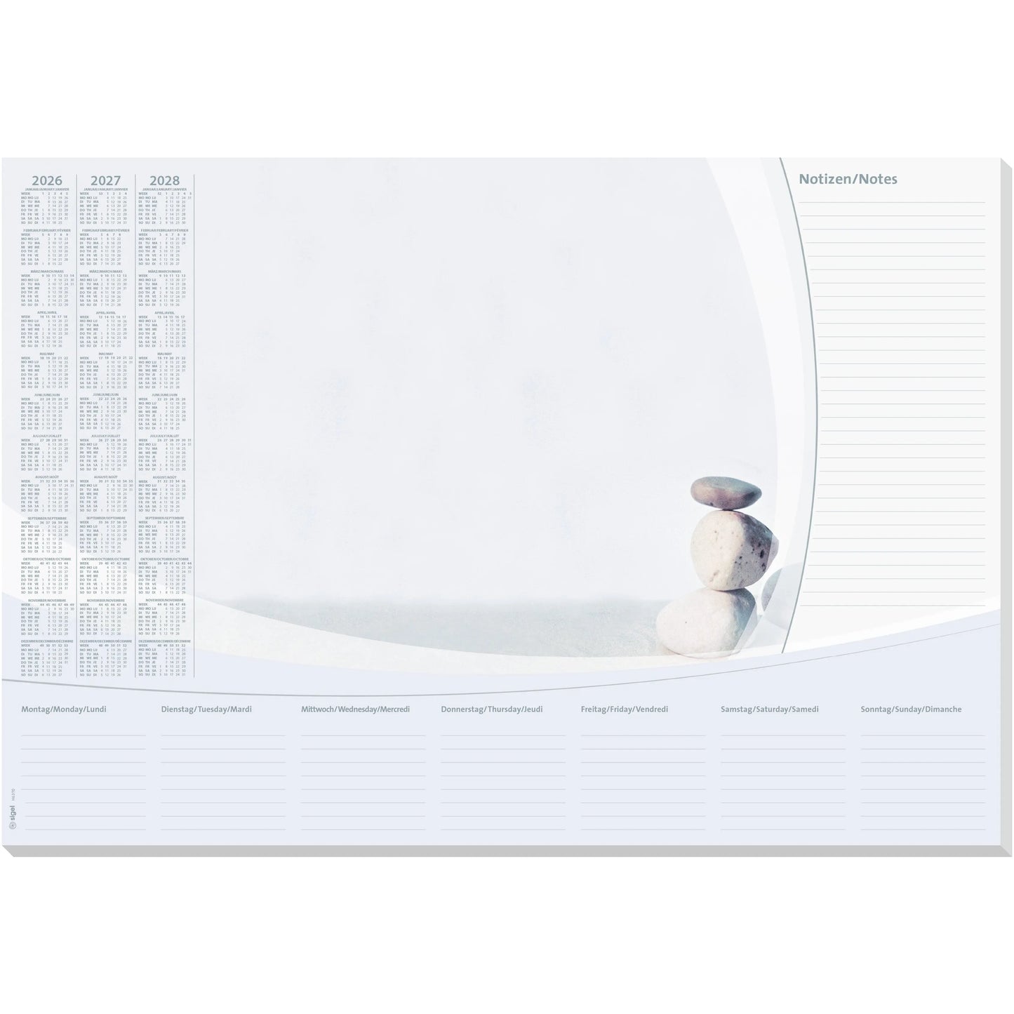 SIGEL Schreibunterlage Kalendarium H6370 D/E/F 59,5x41cm Idealshop