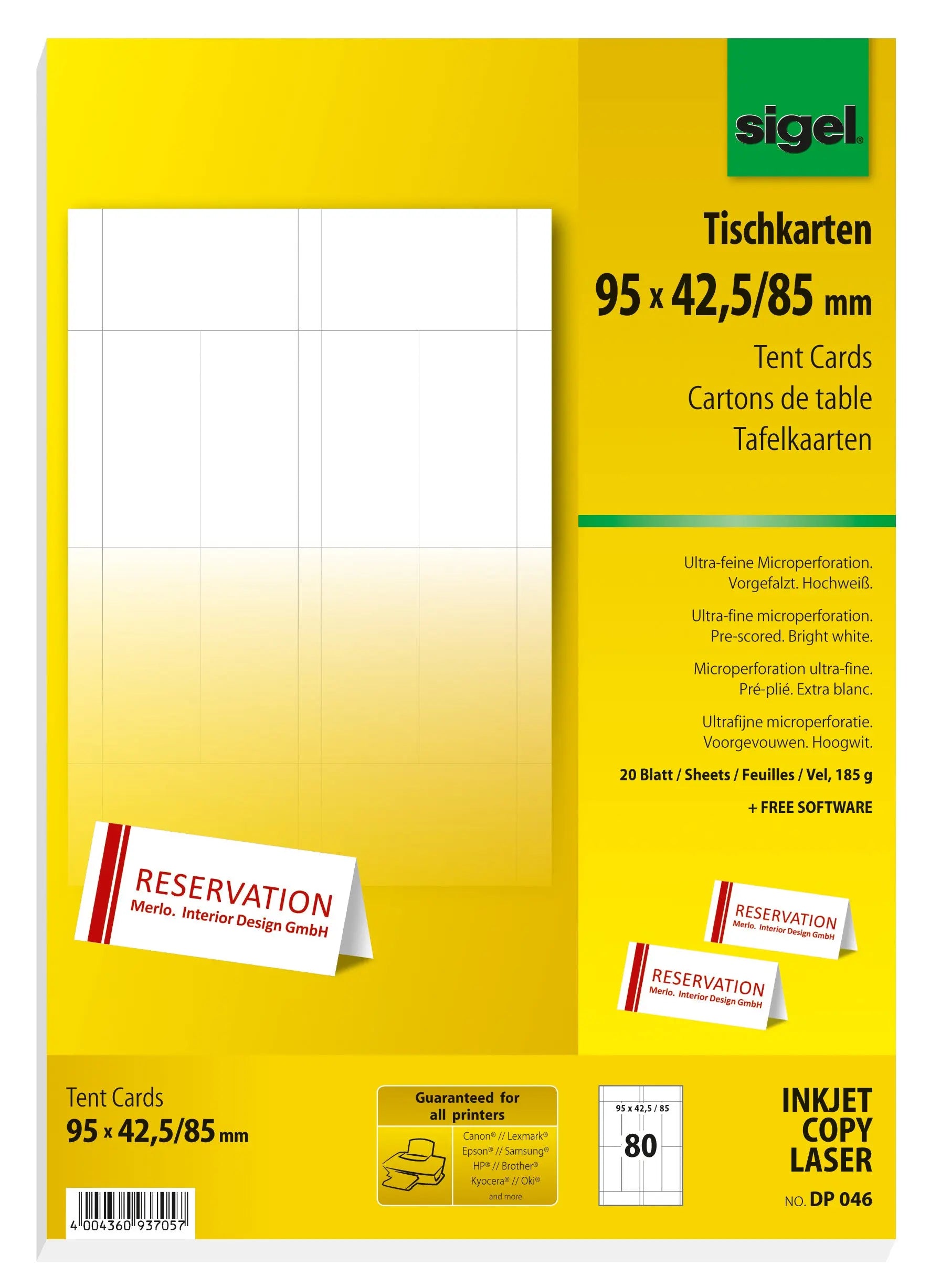 SIGEL     Tischkarten            94x42mm Idealshop