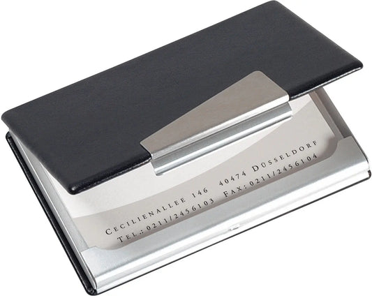 SIGEL Visitenkarten-Etui 62x95mm VZ131 silber/schwarz -20 Karten Idealshop