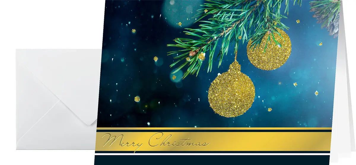 SIGEL Weihnachts-Karte/Couvert A6/A5 DS065 220+100g, Glitter 10+10 Stück Idealshop
