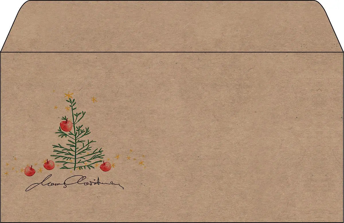 SIGEL Weihnachts-Umschlag 11x22cm DU255 Apples Kraftpapier 50 Stk Idealshop