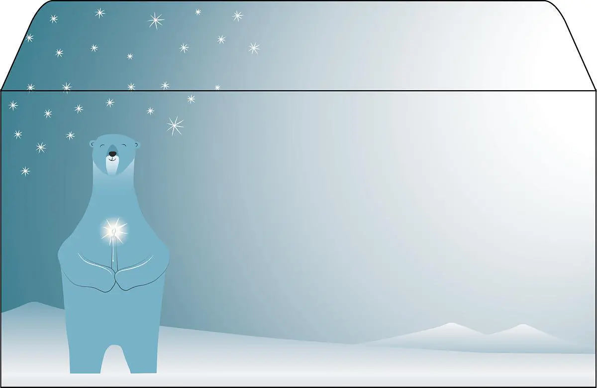 SIGEL Weihnachts-Umschlag 11x22cm DU259 Polar bear with candle Idealshop