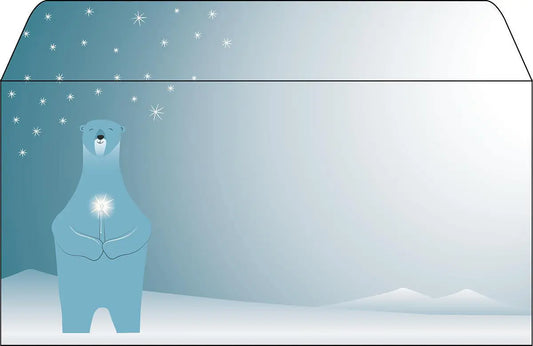 SIGEL Weihnachts-Umschlag 11x22cm DU259 Polar bear with candle Idealshop