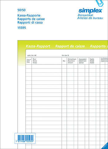 SIMPLEX   Kassa-Rapport               A4