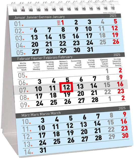 SIMPLEX   3-Monats-Tischkalender    2025 Idealshop