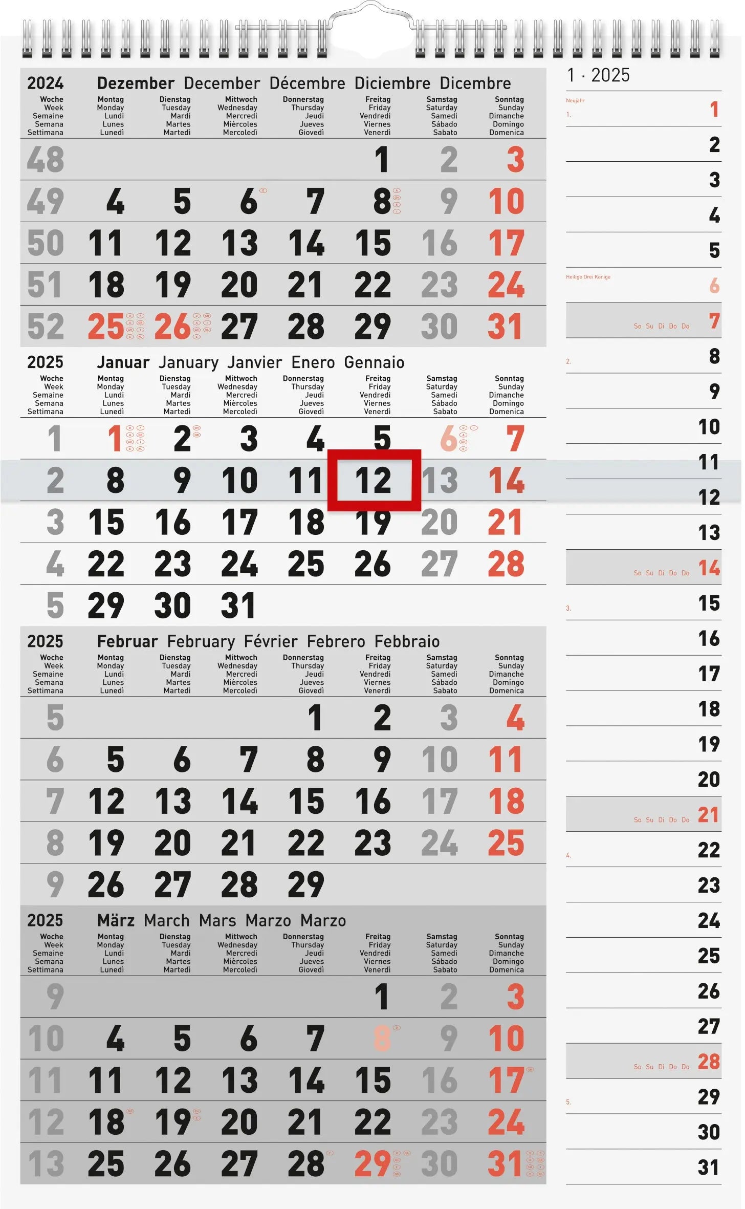 SIMPLEX   4-Monats-Kombiplaner      2025 Idealshop