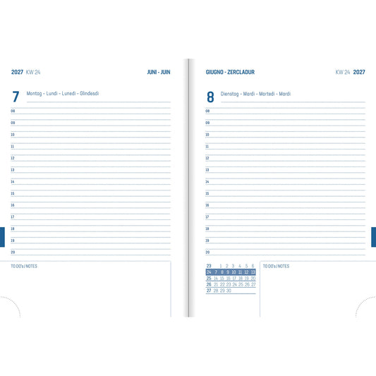 SIMPLEX Schüleragenda Aurora 26/27 500310.27 1T/1S 12M Blue ML 12x16.5cm Idealshop