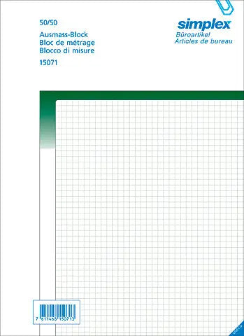 SIMPLEX   Ausmassbuch grün            A4 Idealshop