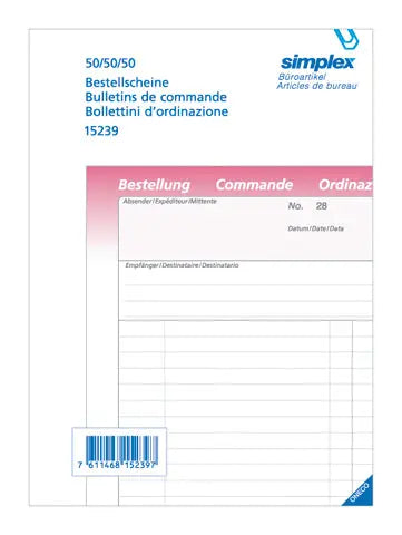 SIMPLEX   Bestellschein Vertreter DFI A5 Idealshop