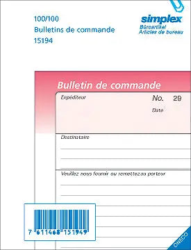 SIMPLEX Bestellscheine F A6 15194 rosa/weiss 100x2 Blatt Idealshop