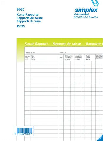 SIMPLEX   Kassa-Rapport               A4 Idealshop