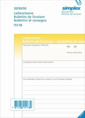 SIMPLEX   Lieferscheine D/F/I         A5 Idealshop