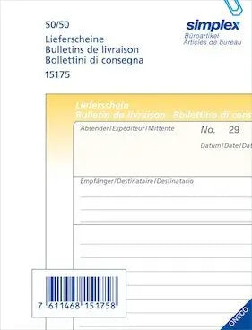 SIMPLEX   Lieferscheine D/F/I         A6 Idealshop