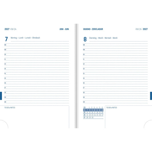 SIMPLEX Schüleragenda Aurora 26/27 500310.27 1T/1S 12M Blue ML 12x16.5cm Idealshop